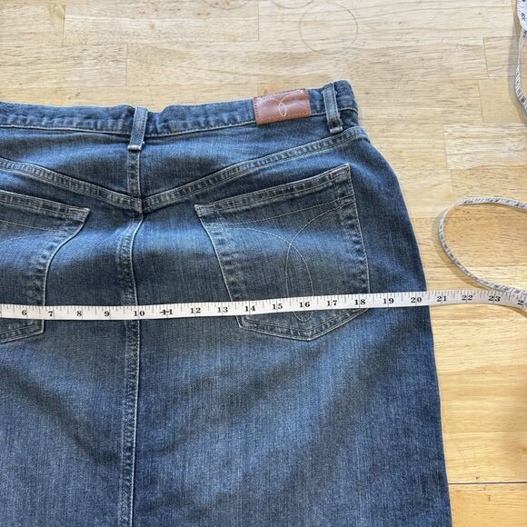 Calvin Klein Vtg. Y2k Denim Pencil Skirt Women's Size 10 Pockets Front Slit EUC - Picture 11 of 13